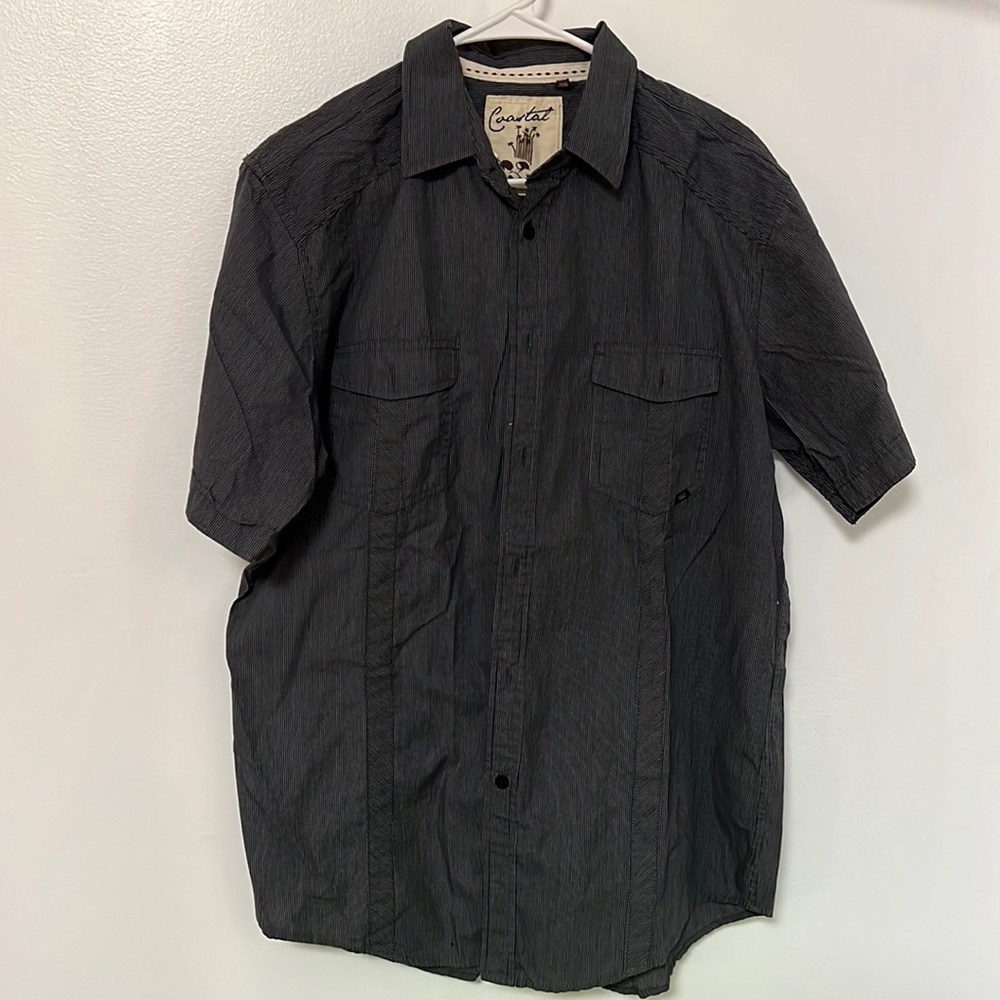 Coastal Gray Large Button/Collar Shirt